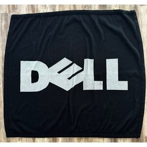 Dell Computer Logo Blanket Black White Logo Knits Made in USA 47x47